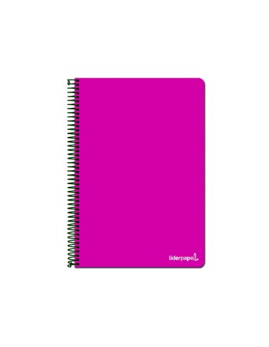 Cuaderno espiral liderpapel folio write tapa blanda 80h 60gr pauta 25 mm con margen color rosa