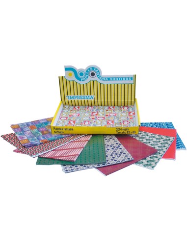 Papel de regalo impresma tamano 62x86 cm caja de 200 hojas