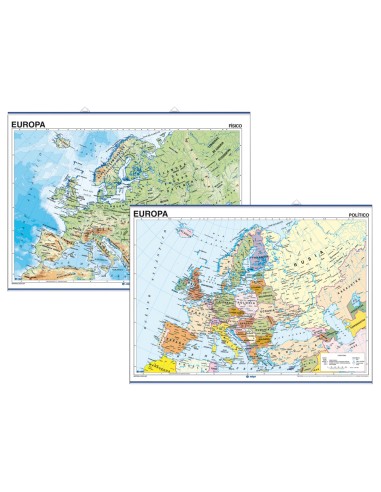 Mapa mural europa fisico politico 140x100 cm