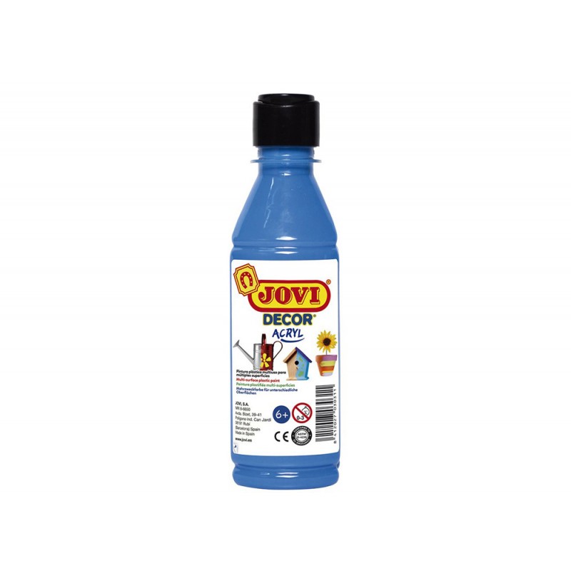 Pintura multiuso jovi jovidecor 250 ml azul cyan