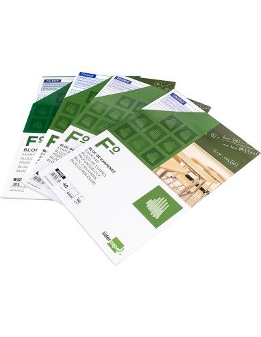 Bloc examenes liderpapel horizontal folio 40 hojas 60g m2