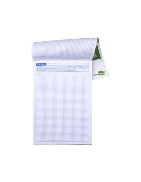 Bloc examenes liderpapel cuadro 4mm folio 40 hojas 60g m2