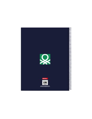 Cuaderno espiral safta tapa forrada din a4 120 hojas cuadro 5 mm 60 gr microperforado benetton