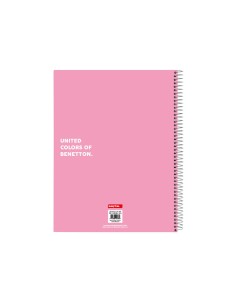 Cuaderno espiral safta tapa forrada din a4 120 hojas cuadro 5 mm 60 gr microperforado benetton