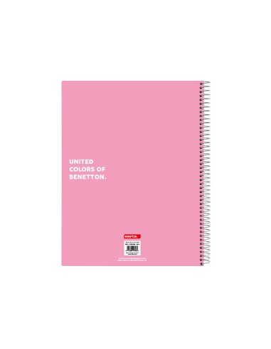 Cuaderno espiral safta tapa forrada din a4 120 hojas cuadro 5 mm 60 gr microperforado benetton