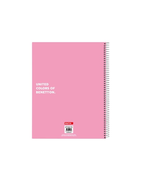 Cuaderno espiral safta tapa forrada din a4 120 hojas cuadro 5 mm 60 gr microperforado benetton