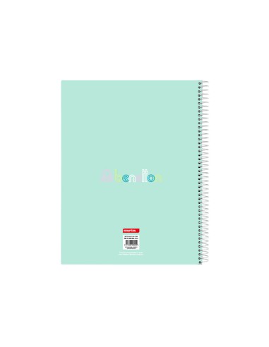 Cuaderno espiral safta tapa forrada din a4 120 hojas cuadro 5 mm 60 gr microperforado benetton world