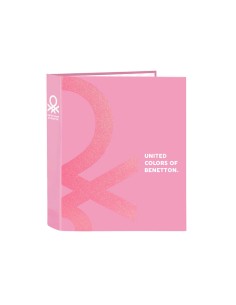 Carpeta safta folio carton 4 anillas lomo ancho 270x60x330 mm benetton flamingo pink