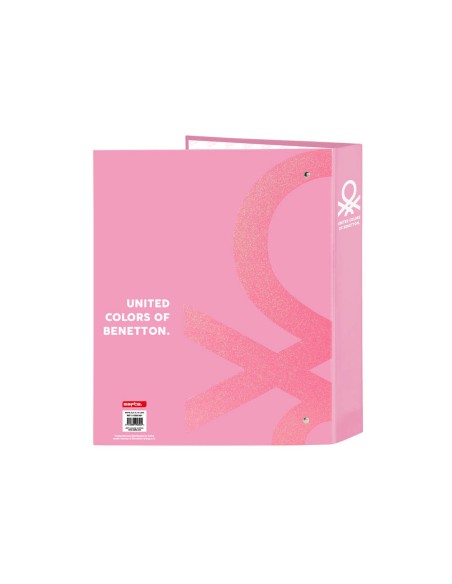Carpeta safta folio carton 4 anillas lomo ancho 270x60x330 mm benetton flamingo pink