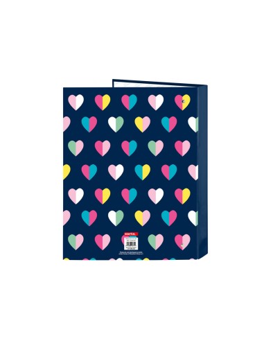 Carpeta safta carton folio 4 anillas mixtas 265x40x330 mm benetton corazones