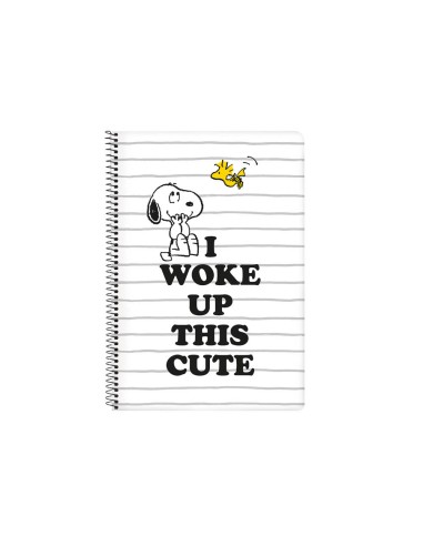 Cuaderno espiral safta folio 80 h 60 gr cuadro 4 mm tapa extradura snoopy friends forever