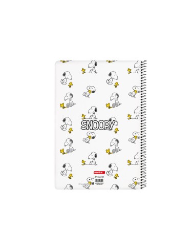 Cuaderno espiral safta folio 80 h 60 gr cuadro 4 mm tapa extradura snoopy friends forever