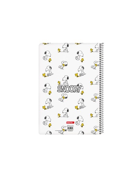 Cuaderno espiral safta folio 80 h 60 gr cuadro 4 mm tapa extradura snoopy friends forever