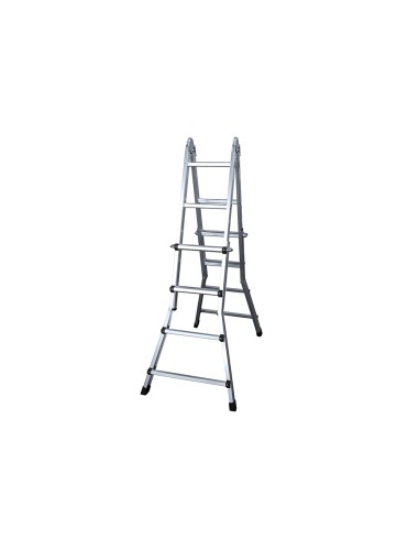 Escalera telescopica aluminio de 44 peldanos con tapa finalpvc antideslizante en131 4