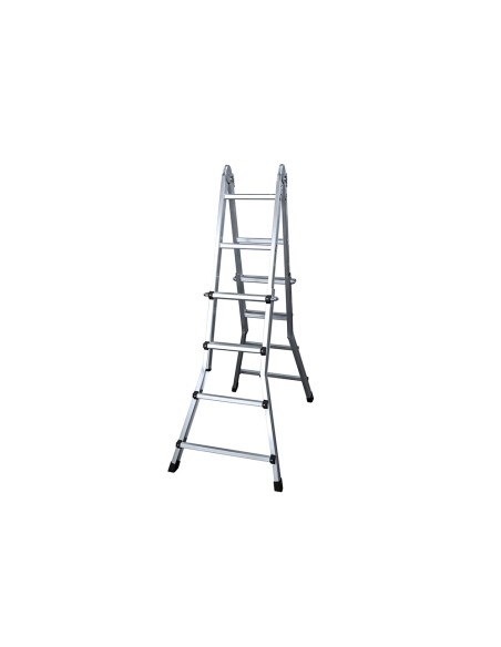 Escalera telescopica aluminio de 44 peldanos con tapa finalpvc antideslizante en131 4