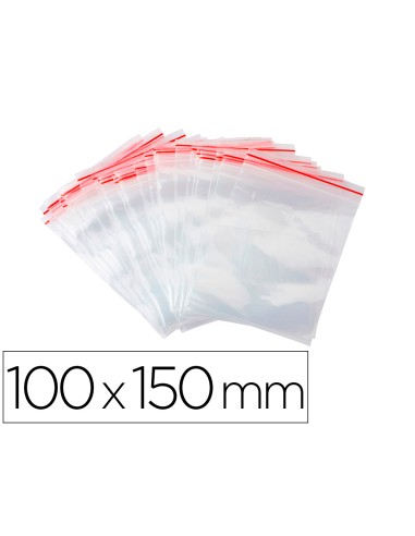Bolsa plastico autocierre q connect 100x150 mm paquete de 100 unidades