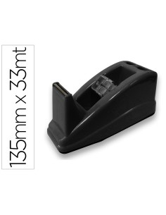 Portarrollo sobremesa q connect plastico para cinta de 33 mt color negro 135x58x60 mm