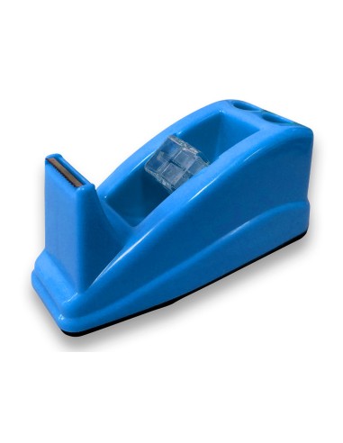 Portarrollo sobremesa q connect plastico para cinta de 33 mt color azul 135x58x60 mm