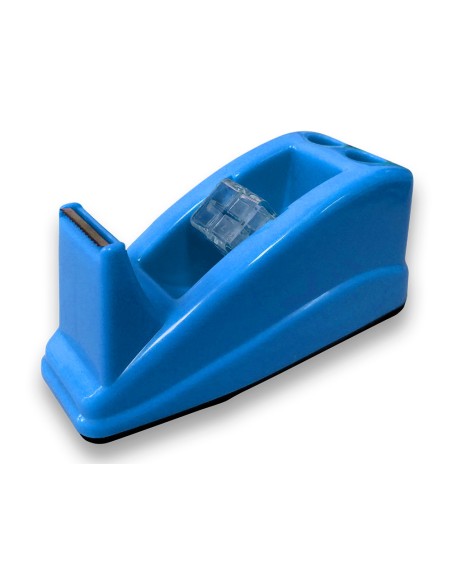 Portarrollo sobremesa q connect plastico para cinta de 33 mt color azul 135x58x60 mm