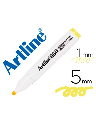 Rotulador artline fluorescente ek 660 amarillo pastel punta biselada