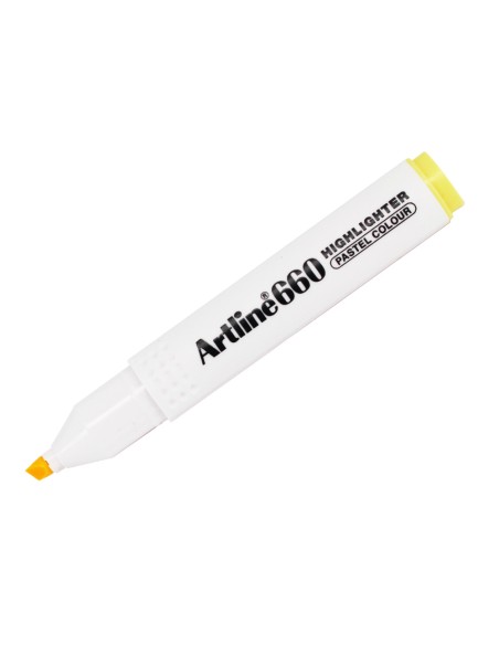 Rotulador artline fluorescente ek 660 amarillo pastel punta biselada