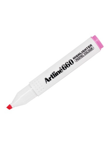 Rotulador artline fluorescente ek 660 rosa pastel punta biselada