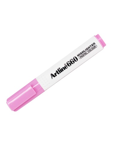 Rotulador artline fluorescente ek 660 rosa pastel punta biselada