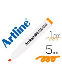 Rotulador artline fluorescente ek 660 naranja pastel punta biselada