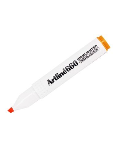 Rotulador artline fluorescente ek 660 naranja pastel punta biselada