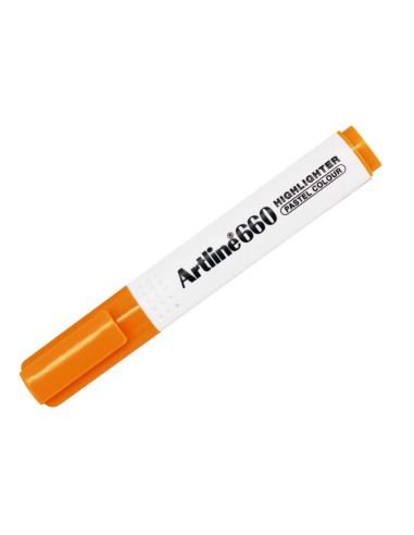 Rotulador artline fluorescente ek 660 naranja pastel punta biselada