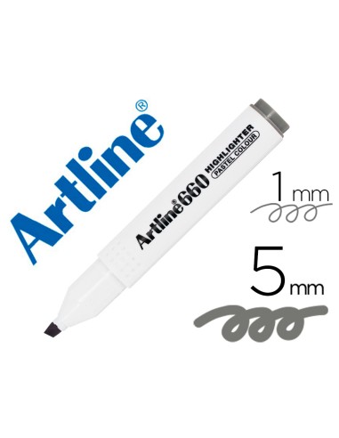 Rotulador artline fluorescente ek 660 gris pastel punta biselada