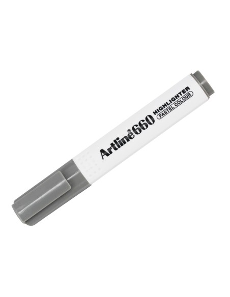 Rotulador artline fluorescente ek 660 gris pastel punta biselada