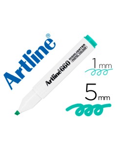 Rotulador artline fluorescente ek 660 verde pastel punta biselada