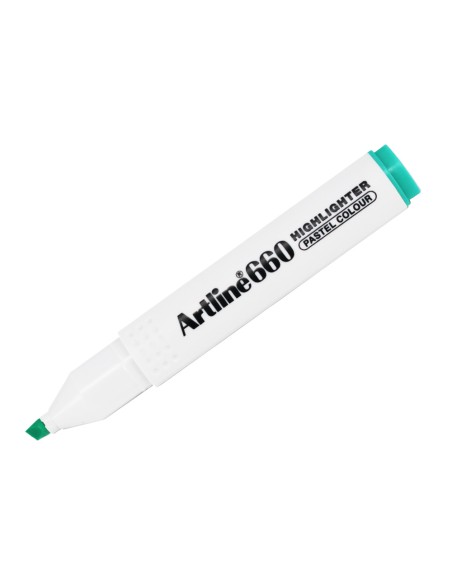 Rotulador artline fluorescente ek 660 verde pastel punta biselada