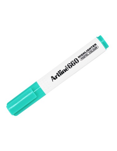 Rotulador artline fluorescente ek 660 verde pastel punta biselada