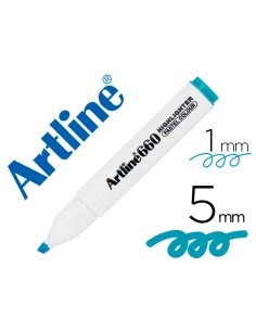 Rotulador artline fluorescente ek 660 azul pastel punta biselada
