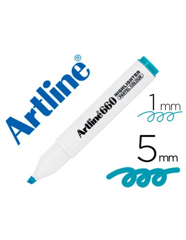 Rotulador artline fluorescente ek 660 azul pastel punta biselada