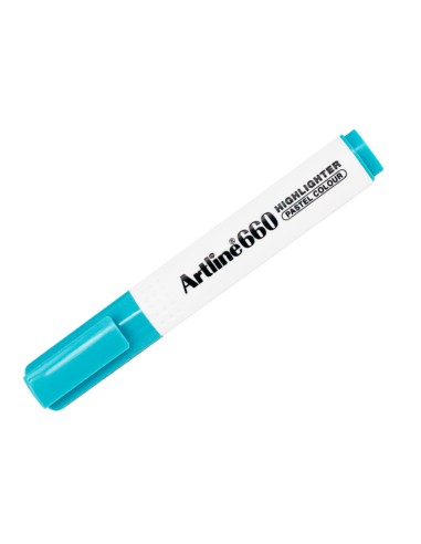 Rotulador artline fluorescente ek 660 azul pastel punta biselada