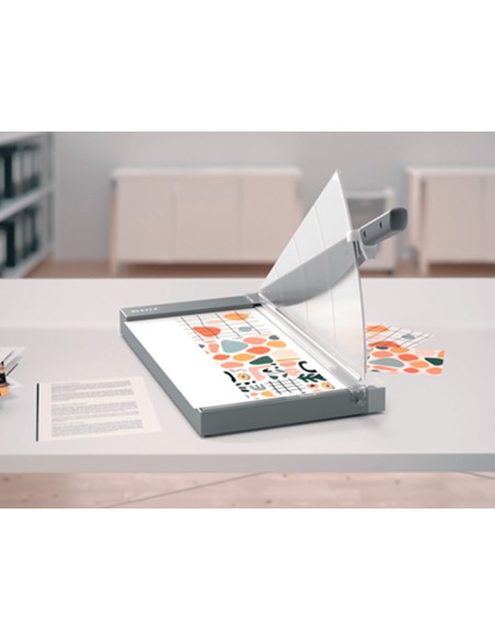 Guillotina de palanca leitz precision office pro a3 base cristal longitud corte 457 mm capacidad de corte 25 hojas Guillotina de palanca leitz precision office pro a3 base cristal longitud corte 457 mm capacidad de corte 25 hojas
