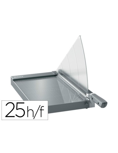Guillotina de palanca leitz precision office pro a4 base cristal longitud corte 381 mm capacidad de corte 25 hojas