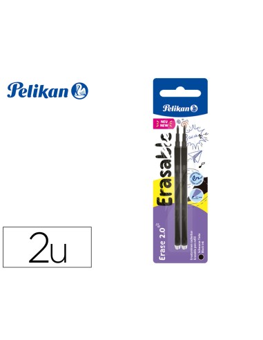 Recambio roller pelikan erase 20 color negro blister de 2 unidades