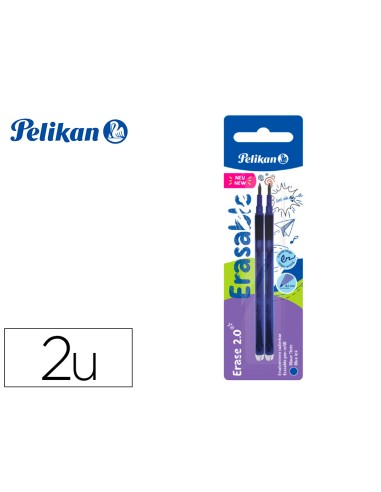 Recambio roller pelikan erase 20 color azul blister de 2 unidades