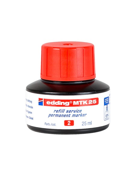 Tinta rotulador edding mtk25 con sistema capilar color rojo frasco de 25 ml Tinta rotulador edding mtk25 con sistema capilar color rojo frasco de 25 ml