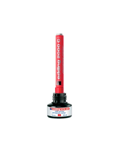 Tinta rotulador edding mtk25 con sistema capilar color rojo frasco de 25 ml