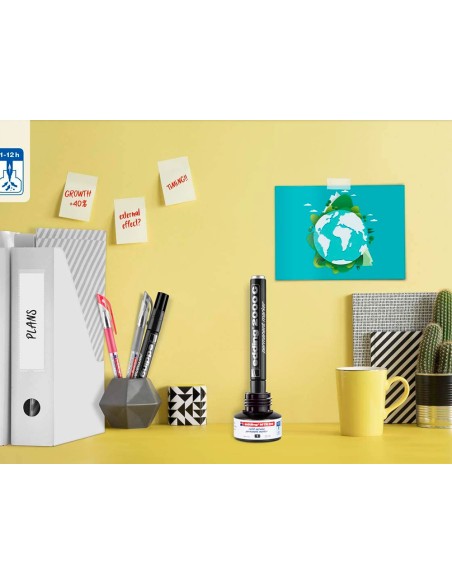 Tinta rotulador edding mtk25 con sistema capilar color negro frasco de 25 ml