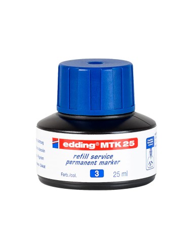 Tinta rotulador edding mtk25 con sistema capilar color azul frasco de 25 ml