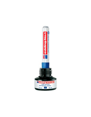 Tinta rotulador edding mtk25 con sistema capilar color azul frasco de 25 ml