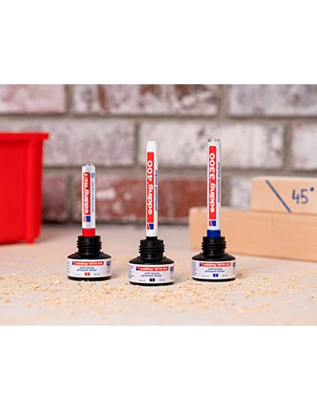 Tinta rotulador edding mtk25 con sistema capilar color azul frasco de 25 ml