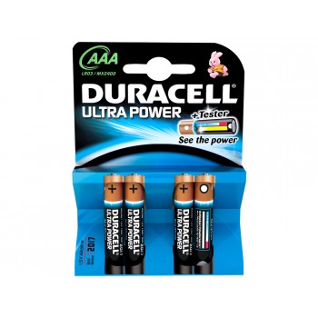 Pila duracell alcalina ultra power aaa blister de 4 unidades