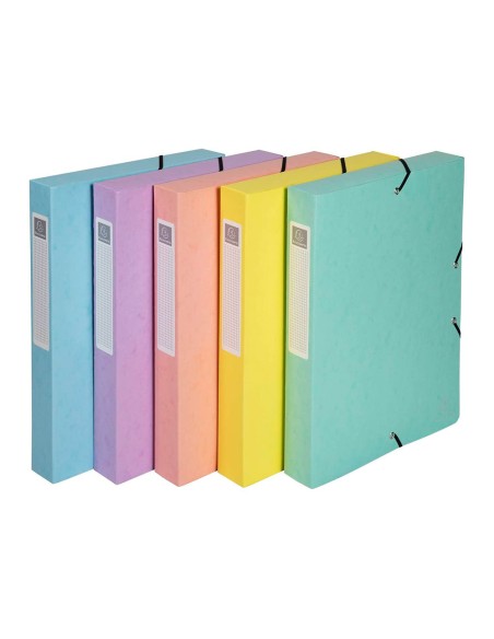 Carpeta de proyectos exacompta aquarel carton forrado din a4 lomo 40 mm colores pastel surtidos
